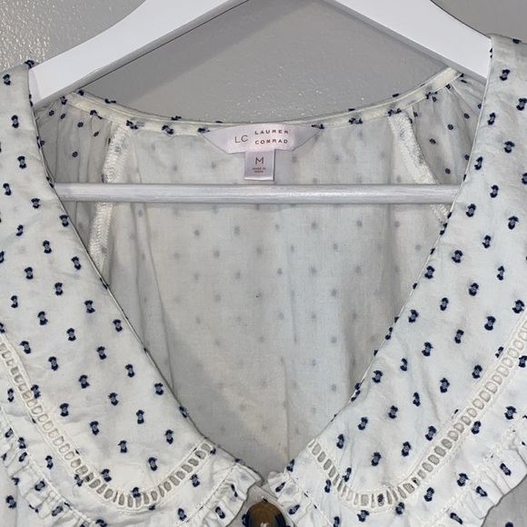 LC Lauren Conrad Peter-Pan Collar Ruffled Blouse - Picture 4 of 7